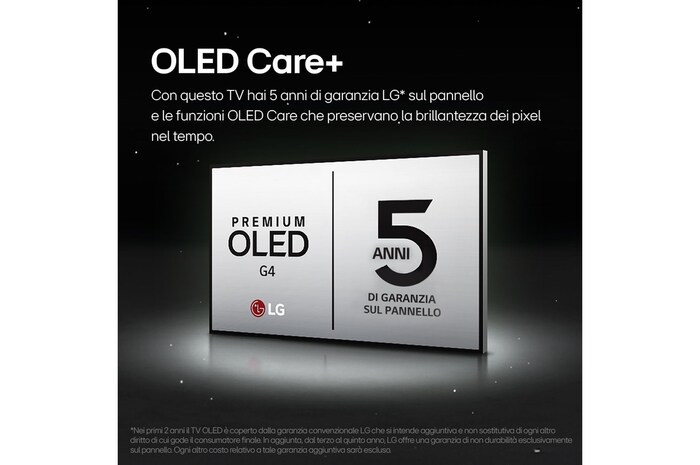 Immagine ravvicinata del TV LG OLED evo, OLED G4 che mostra il bordo superiore ultrasottile